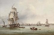 Samuel Walters The three-masted merchantman oil painting artist